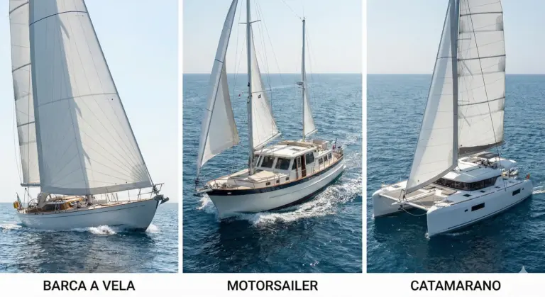 Barca a vela, motorsailer o catamarano
